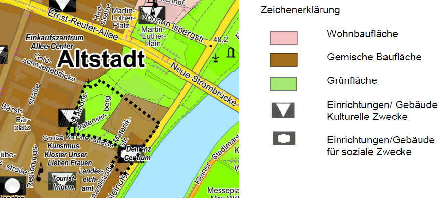Auszug Flächennutzungsplan, Landeshauptstadt Magdeburg 